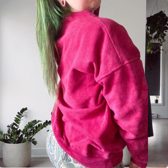 Vintage 90's Birdcage Theater Acid Wash Unisex Crew neck Sweater Burgundy XL - Picture 2 of 11